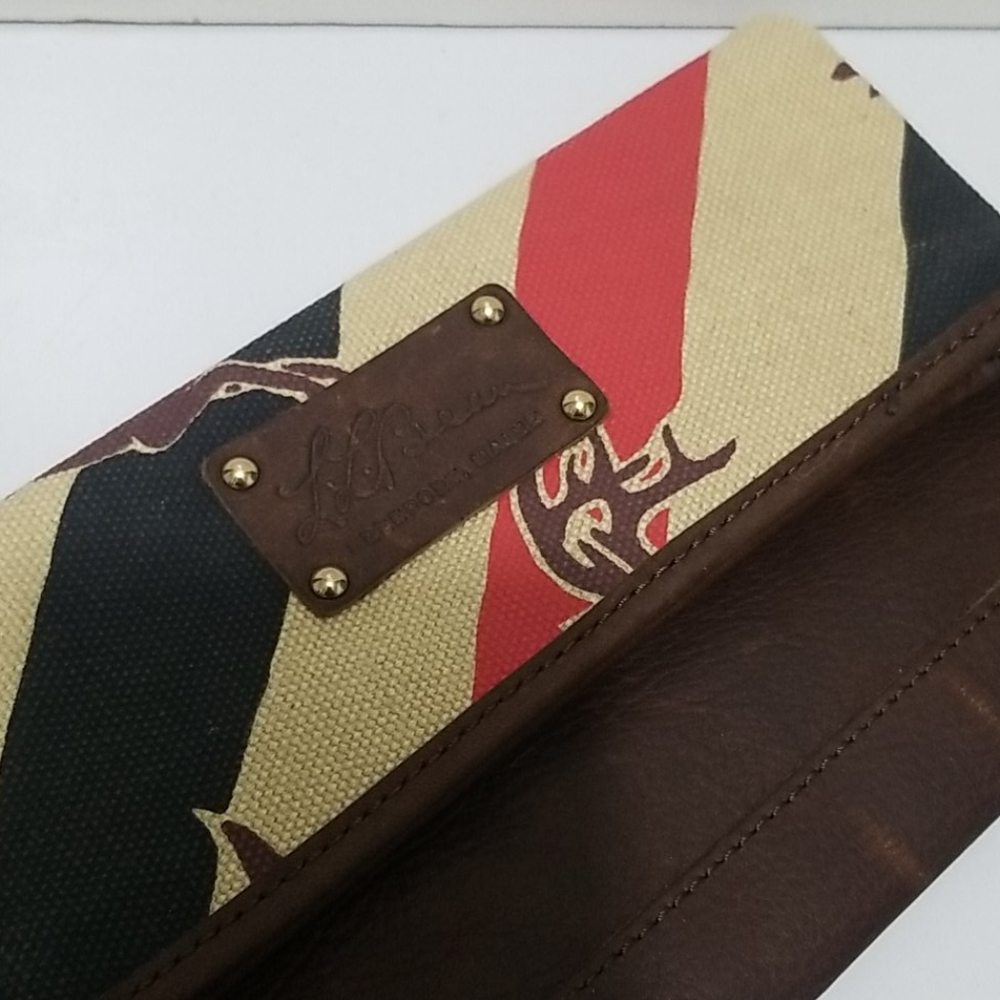 L.L Bean Leather and Canvas Saltwash Clutch